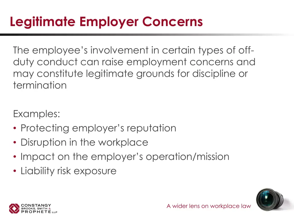legitimate employer concerns