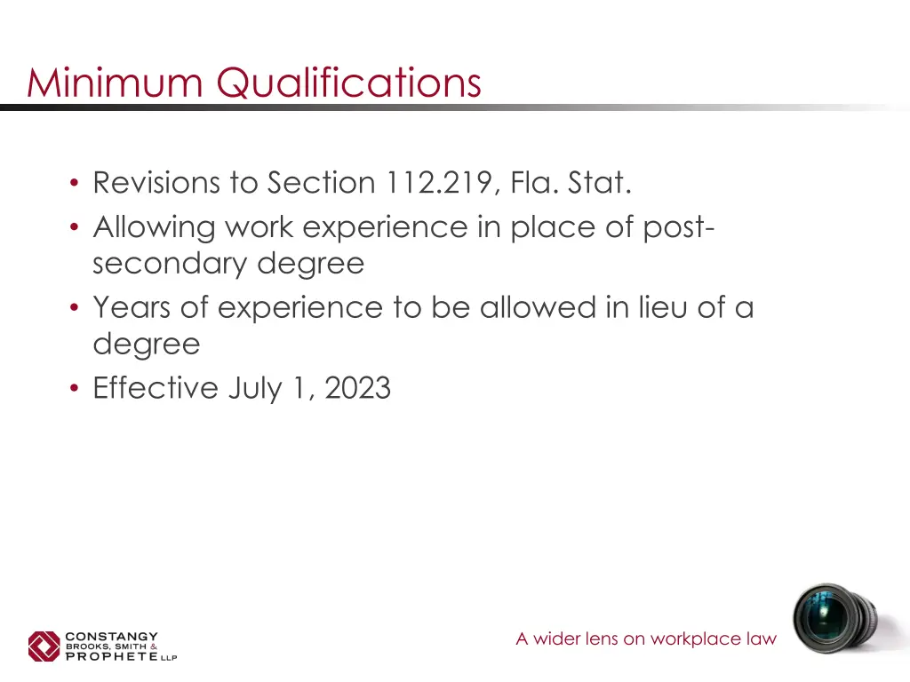 minimum qualifications