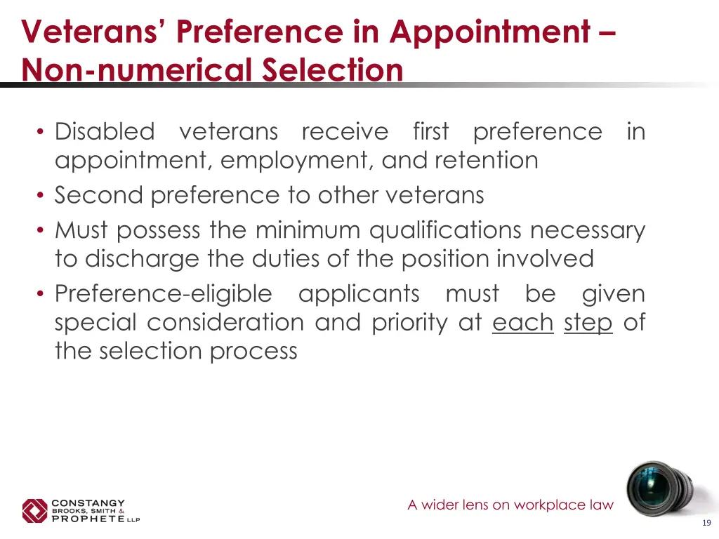 veterans preference in appointment non numerical