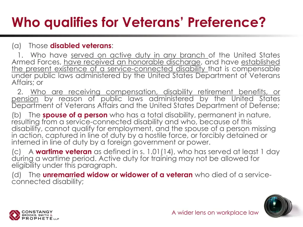 who qualifies for veterans preference