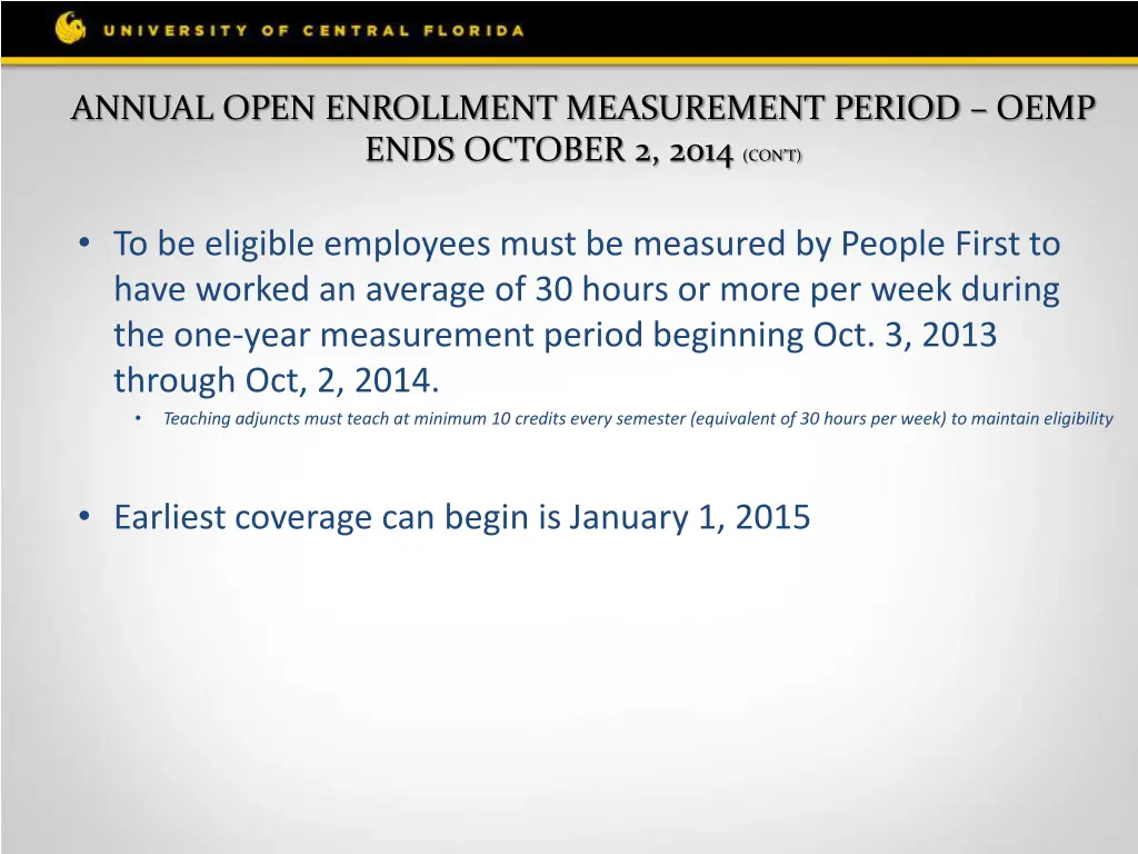 annual open enrollment measurement period oemp 1