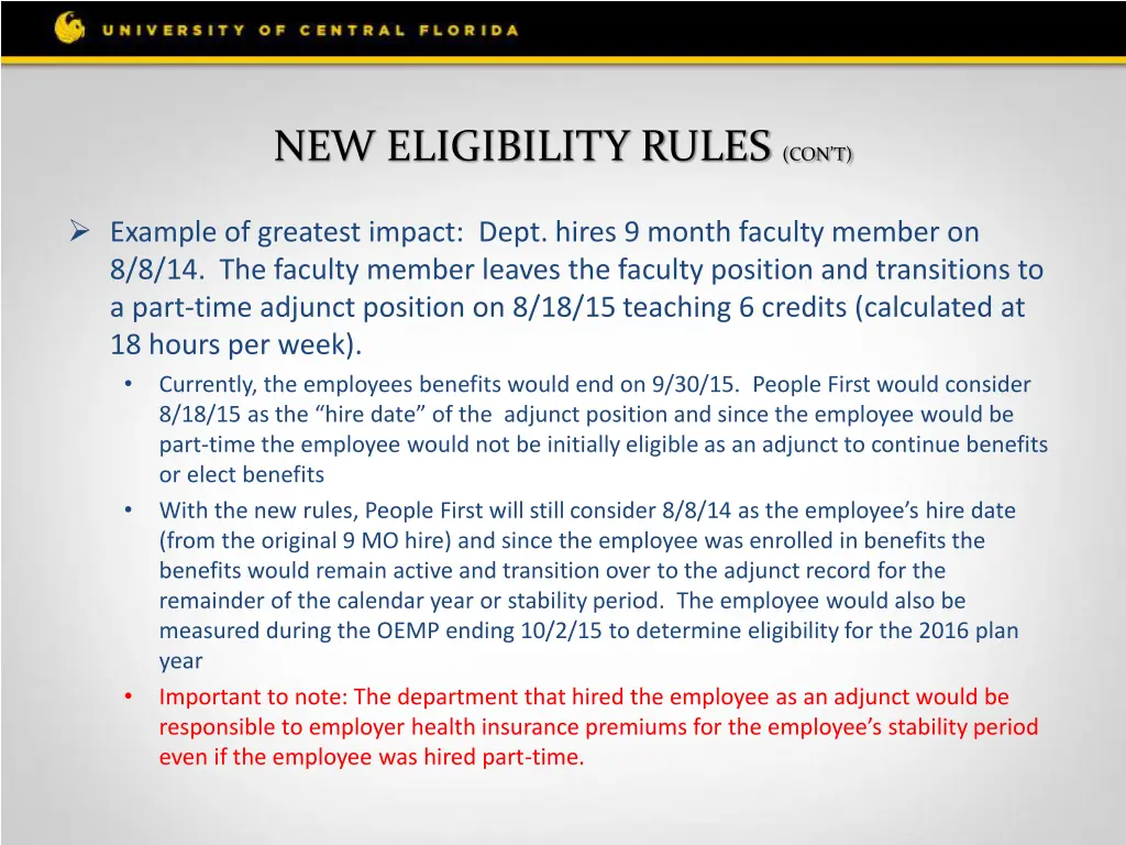 new eligibility rules con t