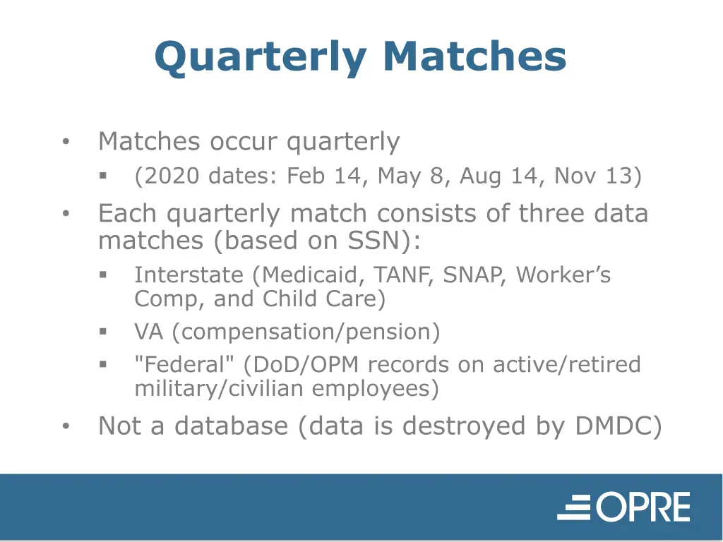 quarterly matches