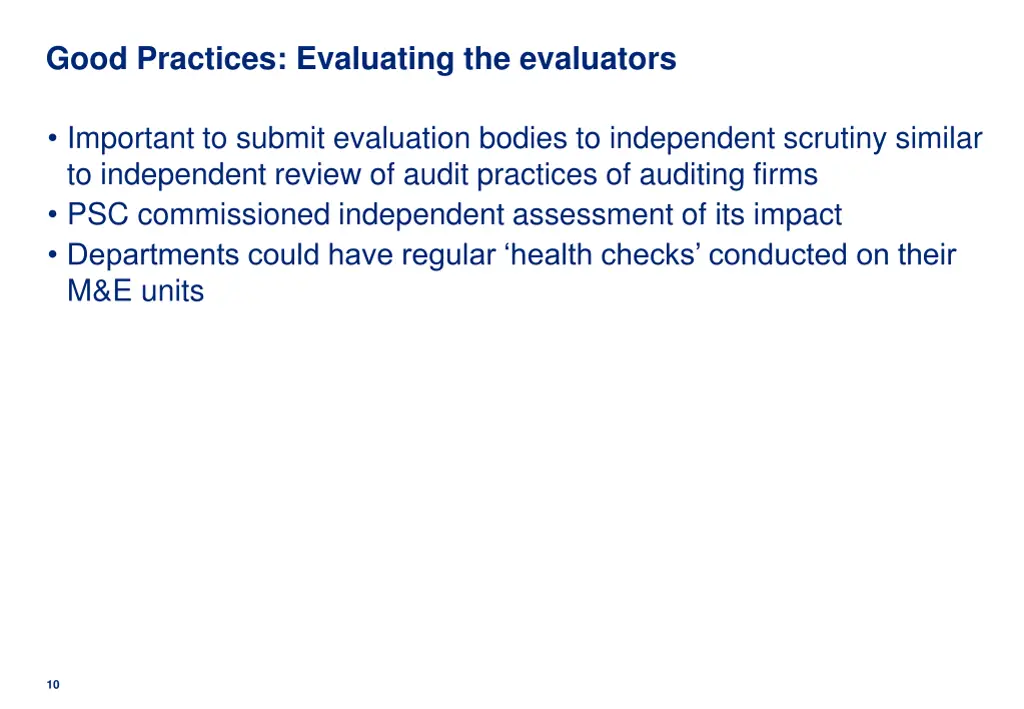 good practices evaluating the evaluators