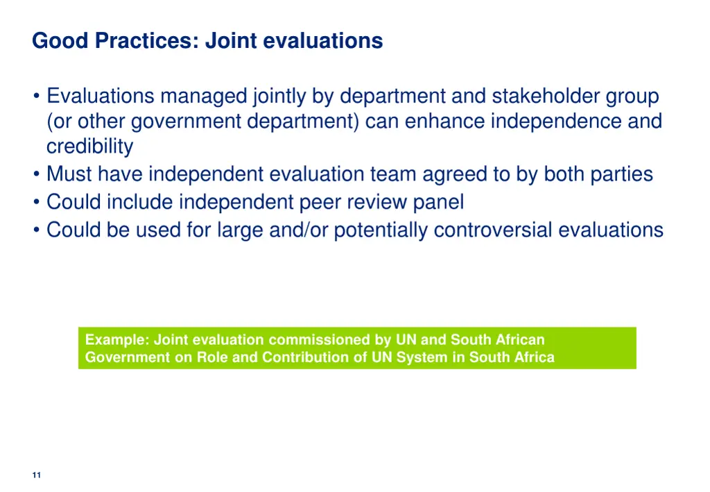 good practices joint evaluations