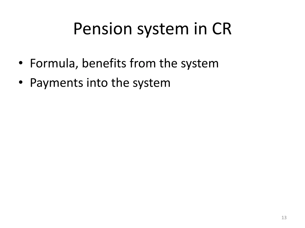 pension system in cr