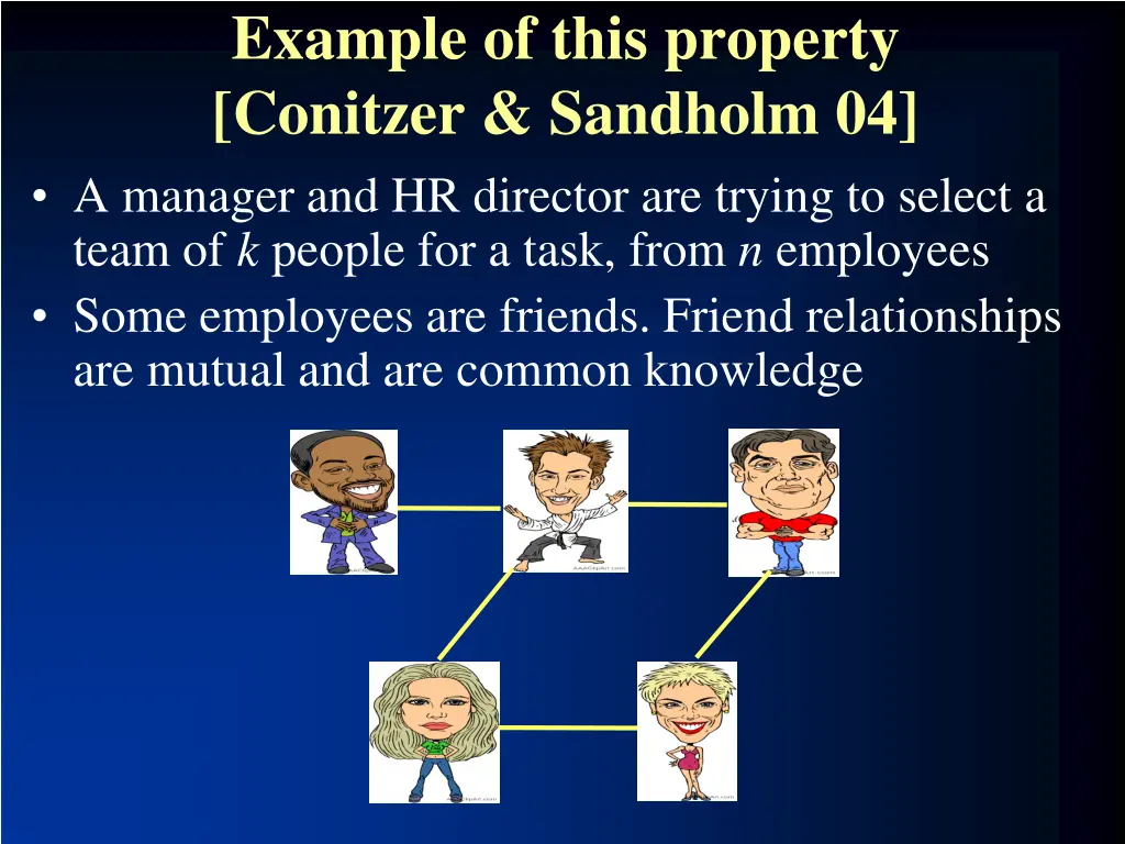 example of this property conitzer sandholm