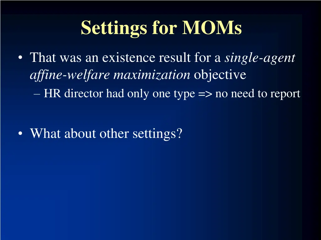 settings for moms