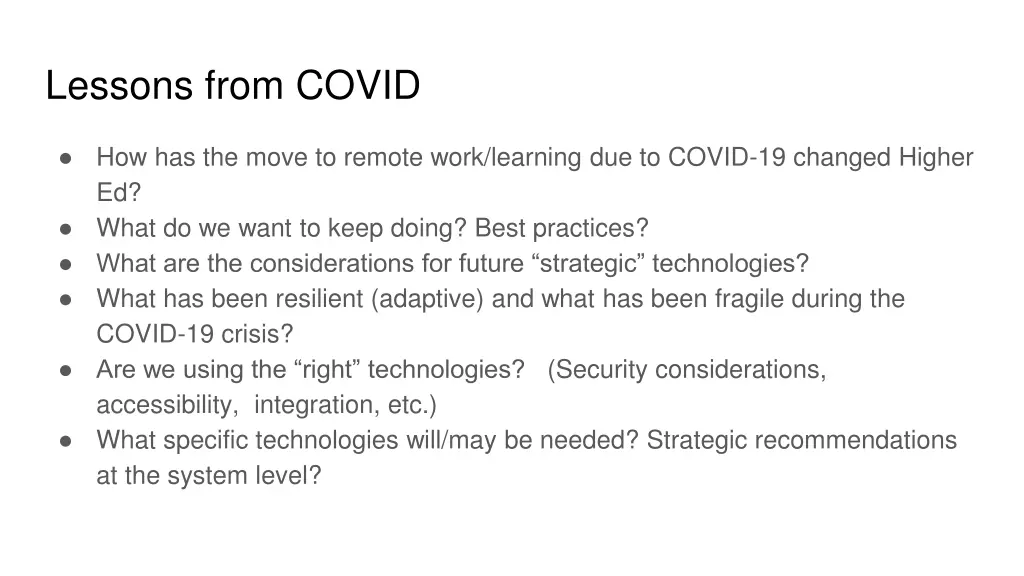 lessons from covid
