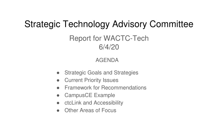 strategic technology advisory committee