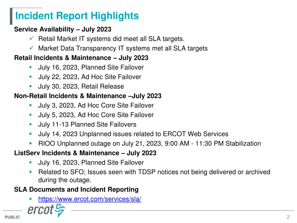 incident report highlights
