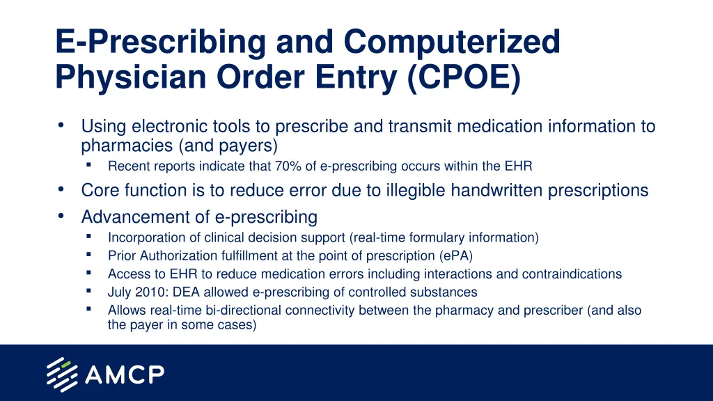 e prescribing and computerized physician order