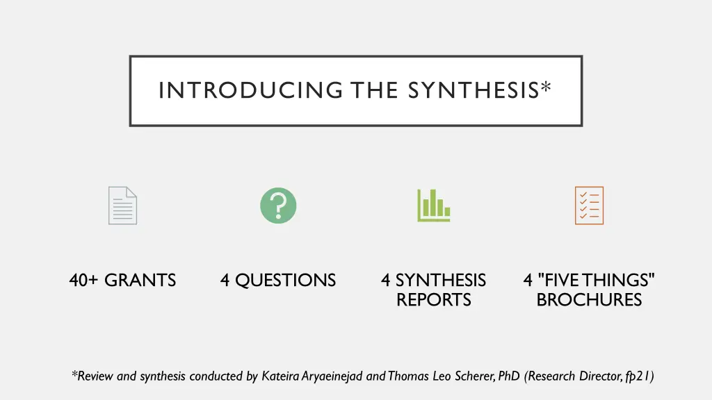 introducing the synthesis