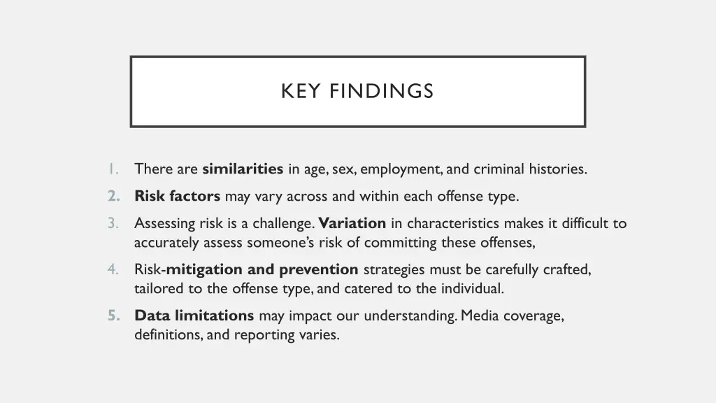 key findings