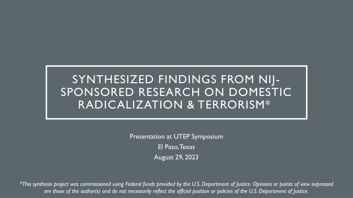 synthesized findings from nij sponsored research