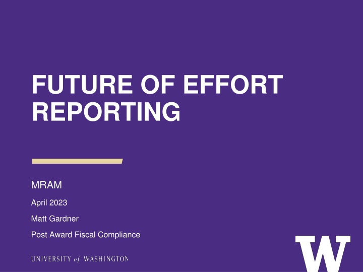 future of effort reporting