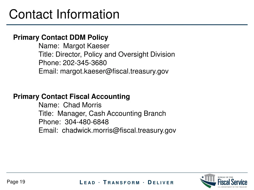 contact information