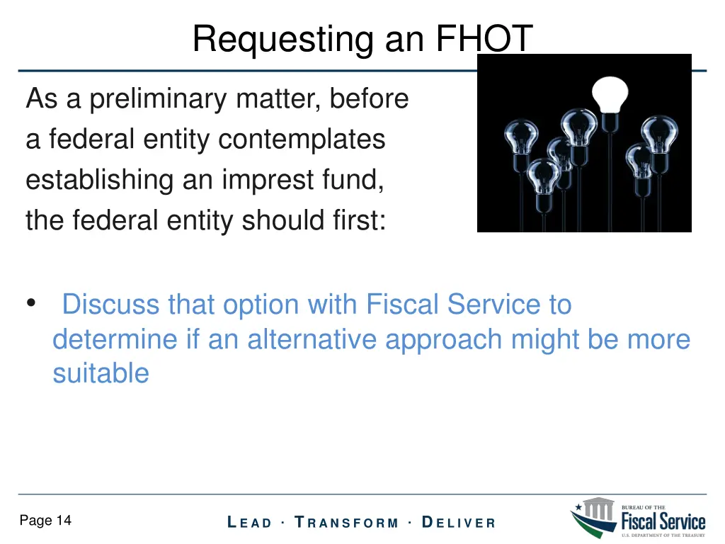 requesting an fhot
