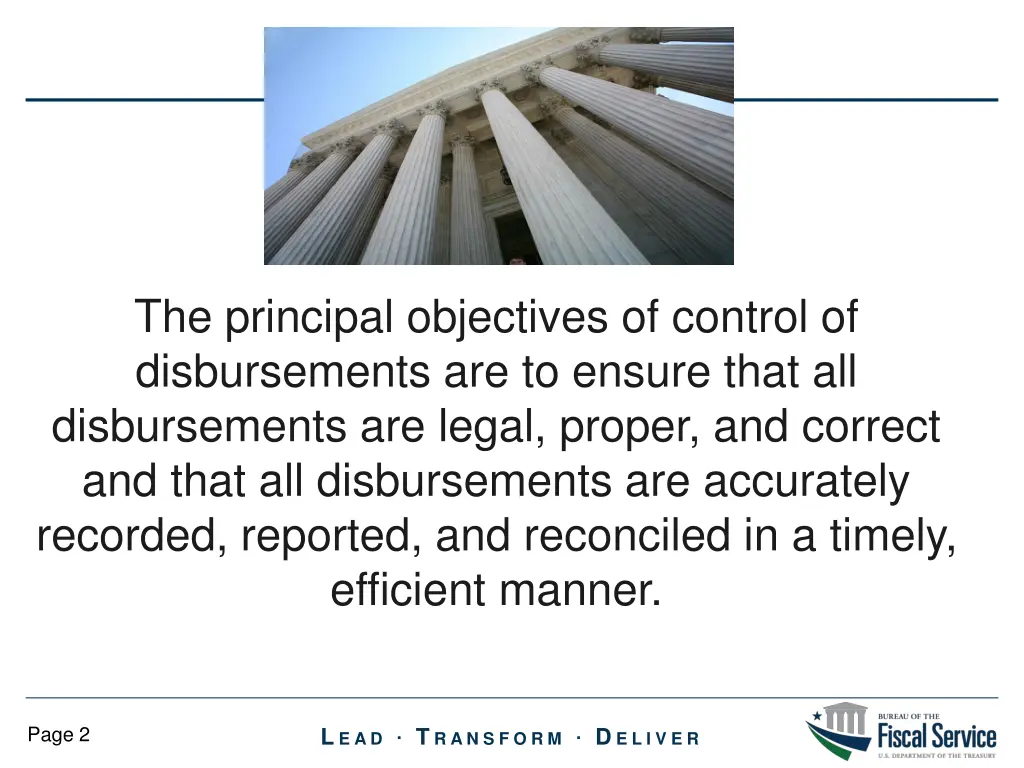 the principal objectives of control
