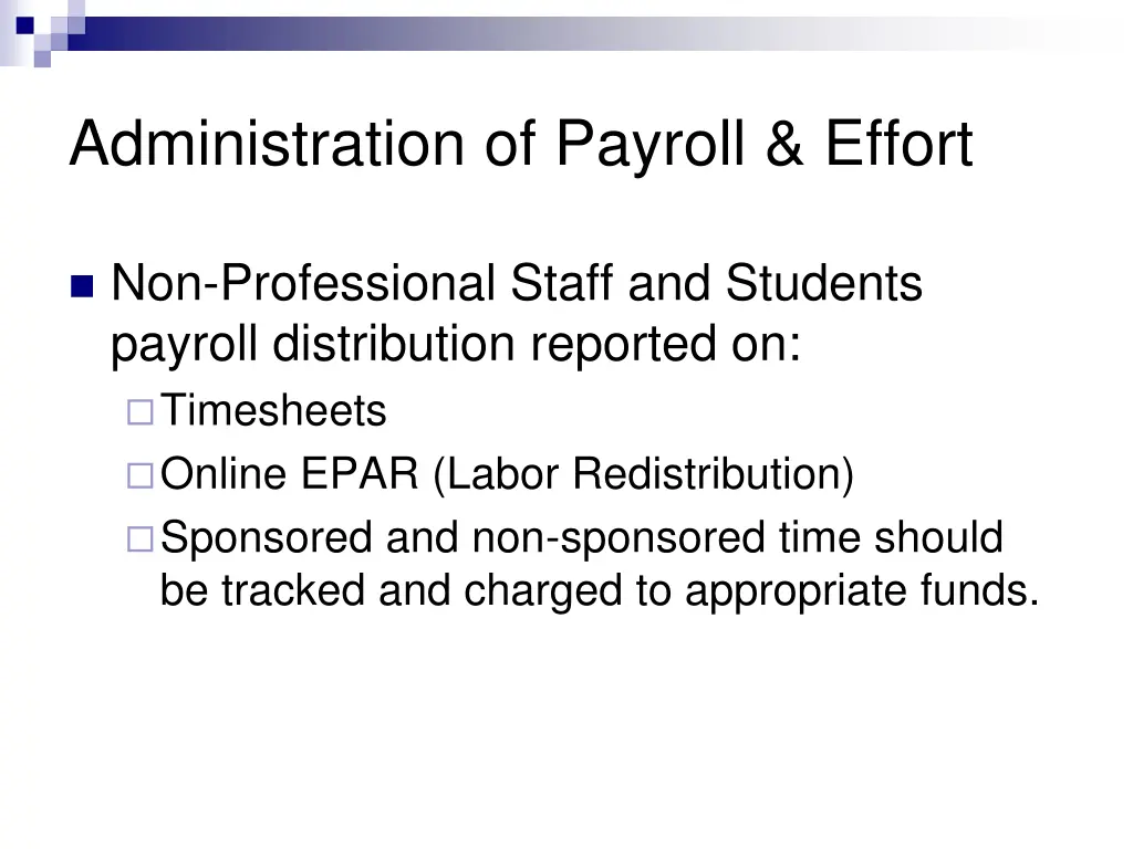administration of payroll effort 1