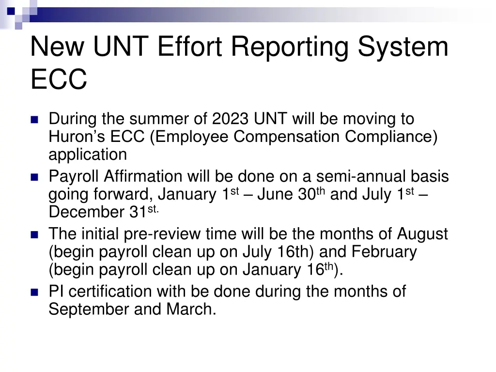new unt effort reporting system ecc