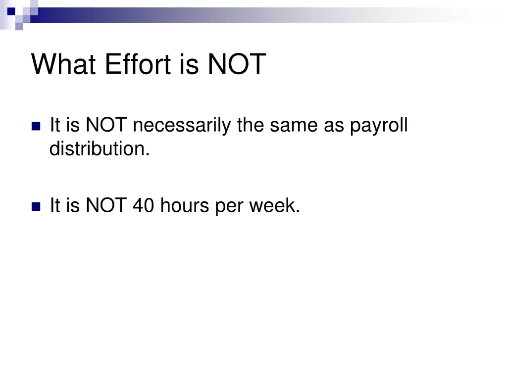 what effort is not