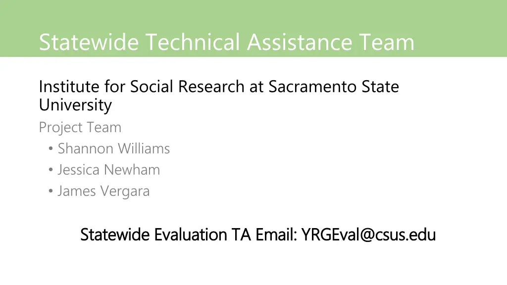 statewide technical assistance team