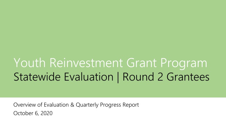 youth reinvestment grant program statewide