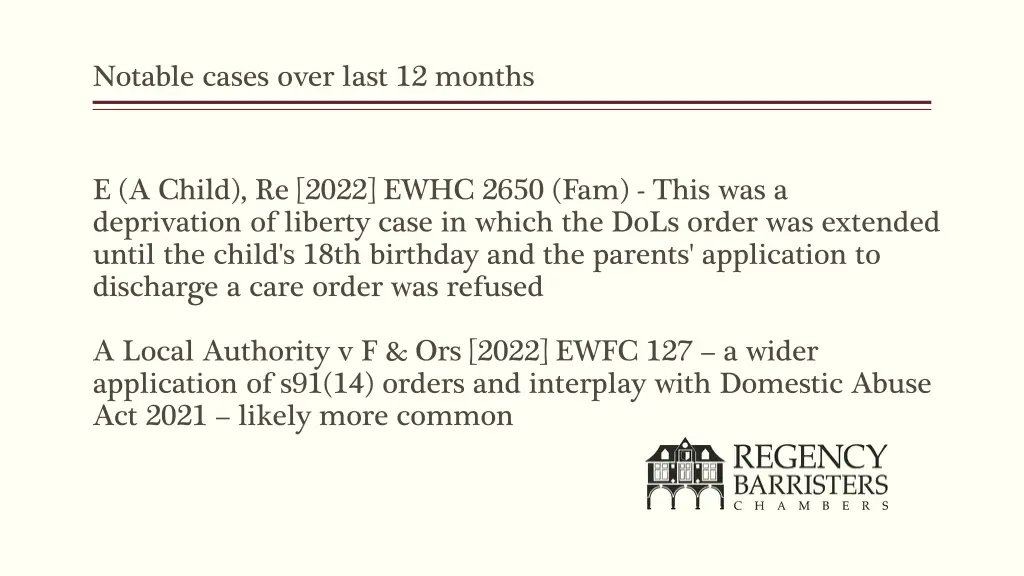 notable cases over last 12 months 6