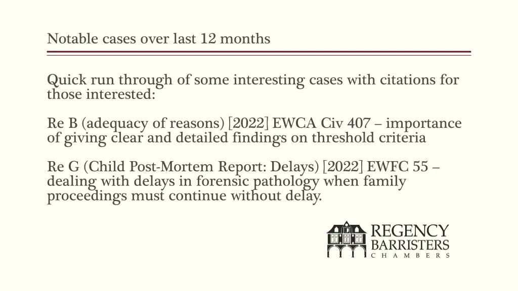 notable cases over last 12 months