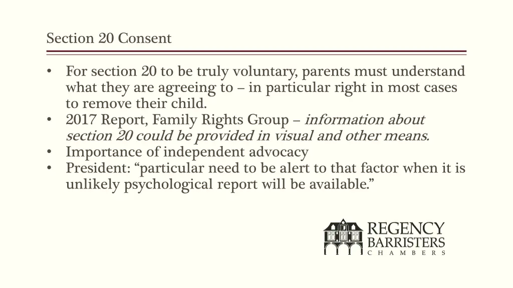 section 20 consent