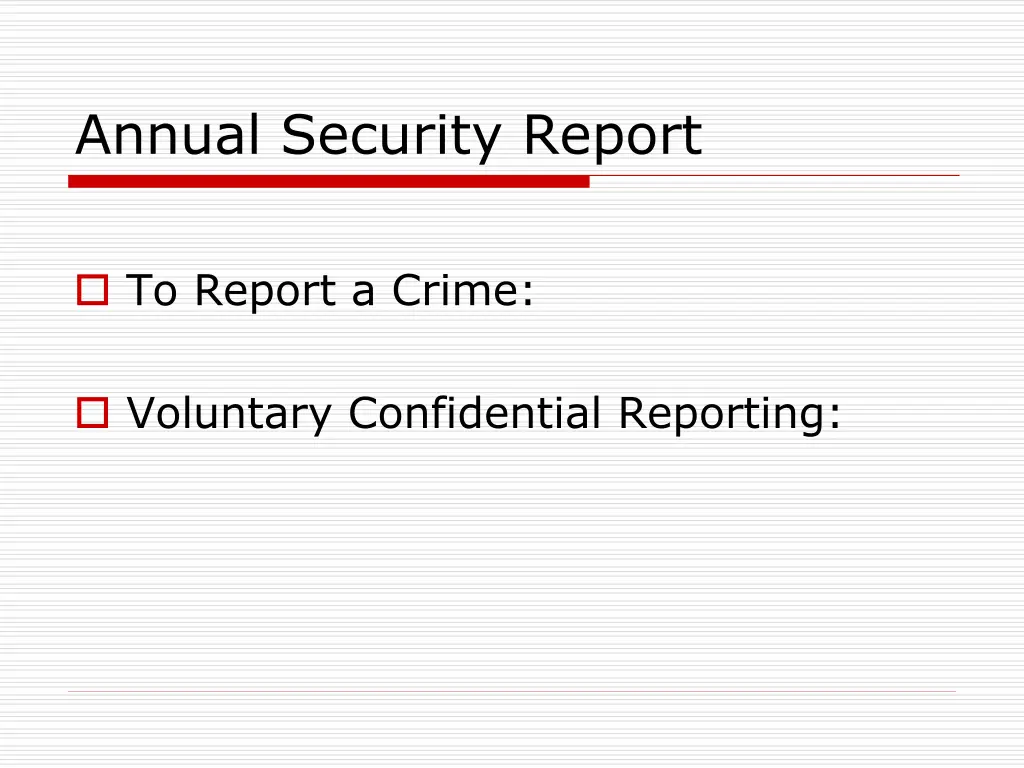 annual security report