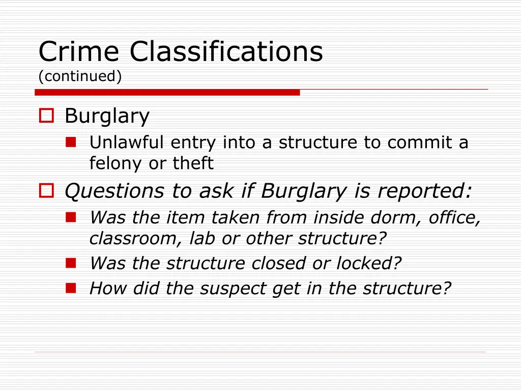 crime classifications continued 3
