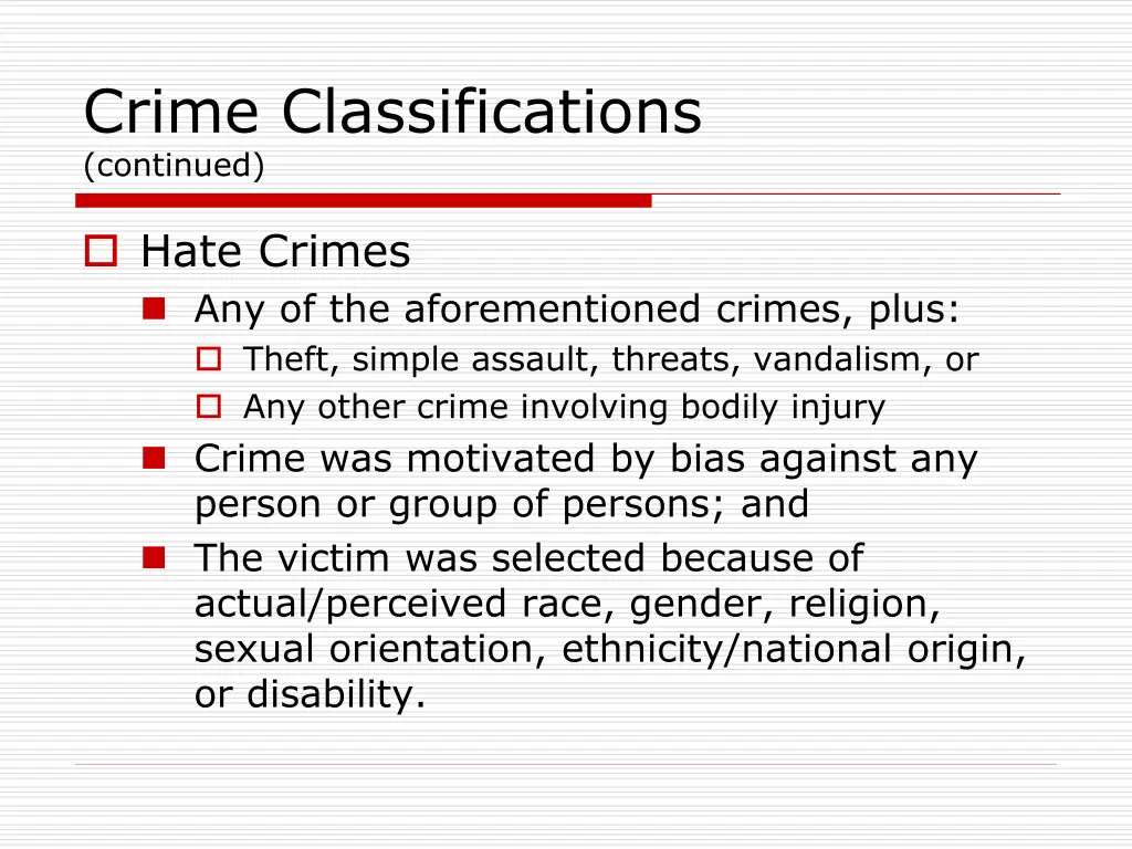 crime classifications continued 5