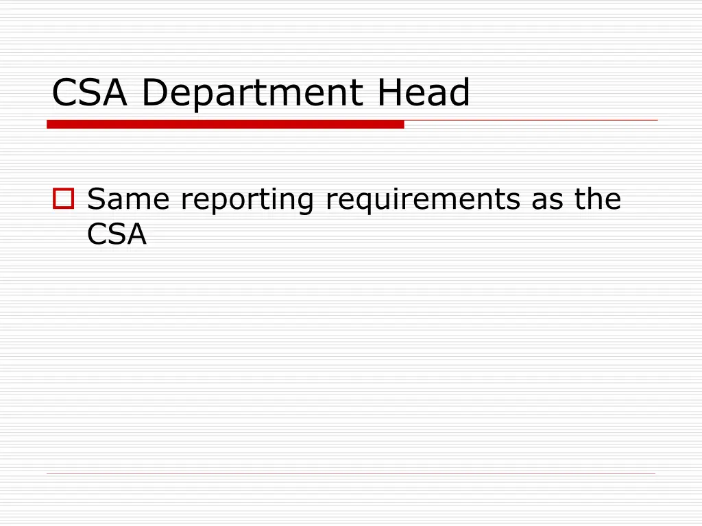csa department head