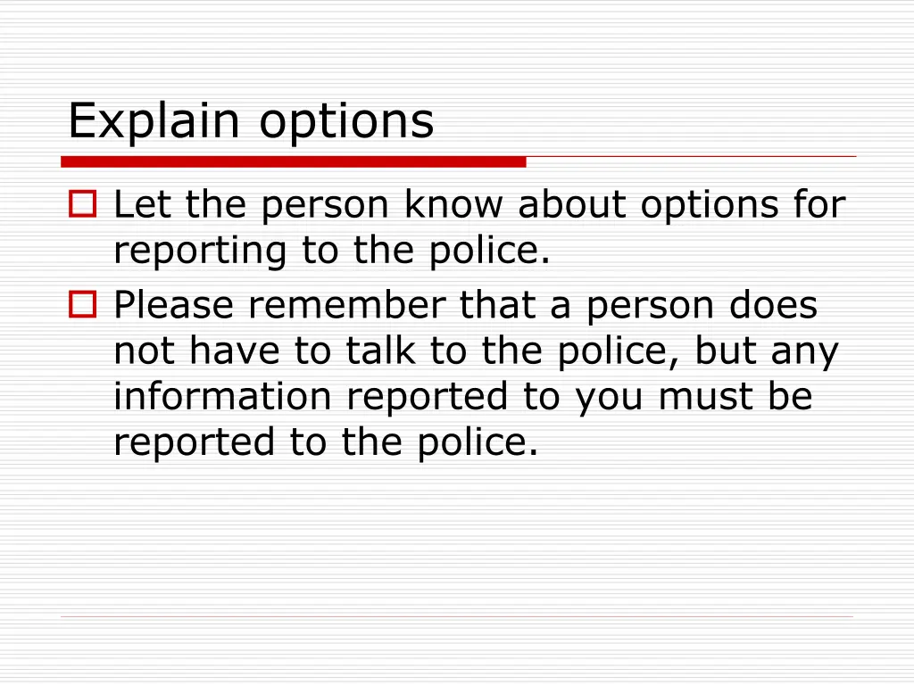 explain options