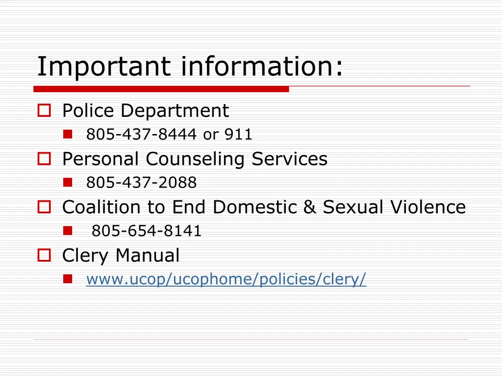 important information