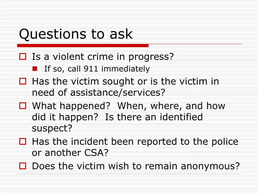 questions to ask