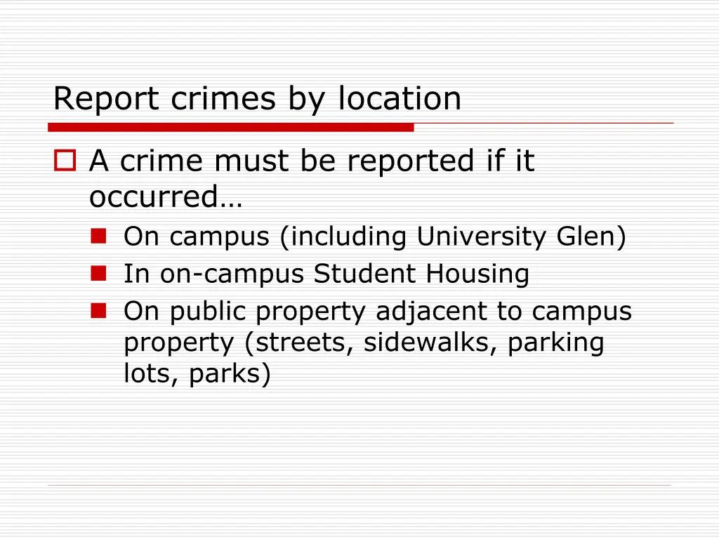 report crimes by location
