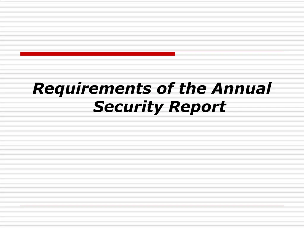 requirements of the annual security report