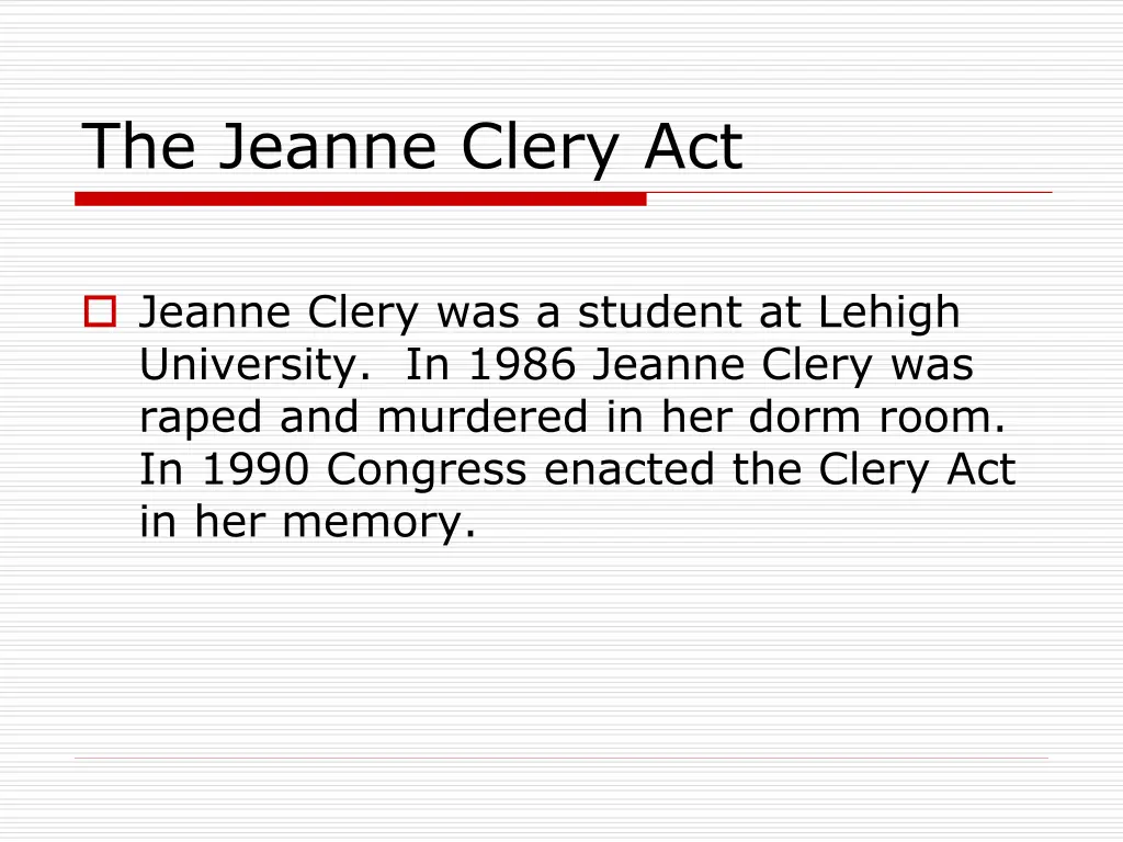 the jeanne clery act