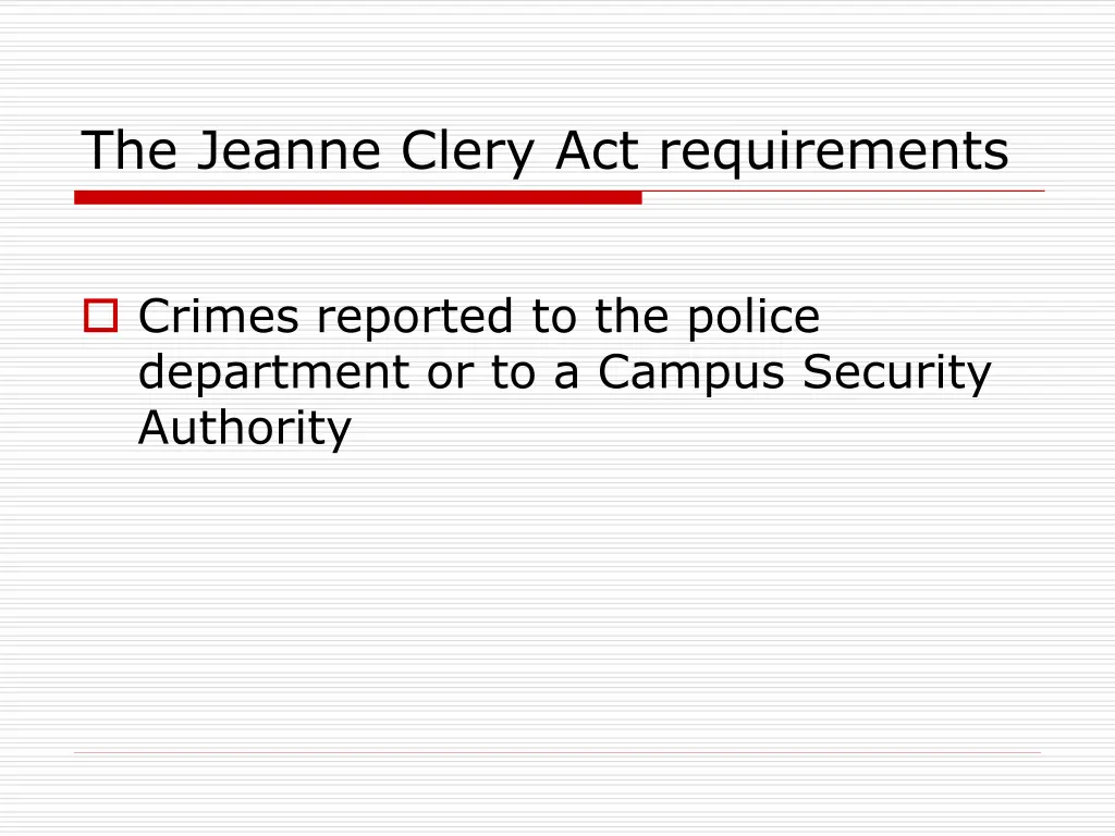 the jeanne clery act requirements 1