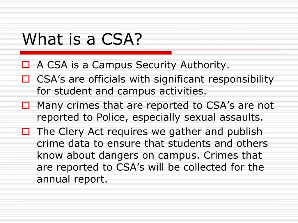 what is a csa