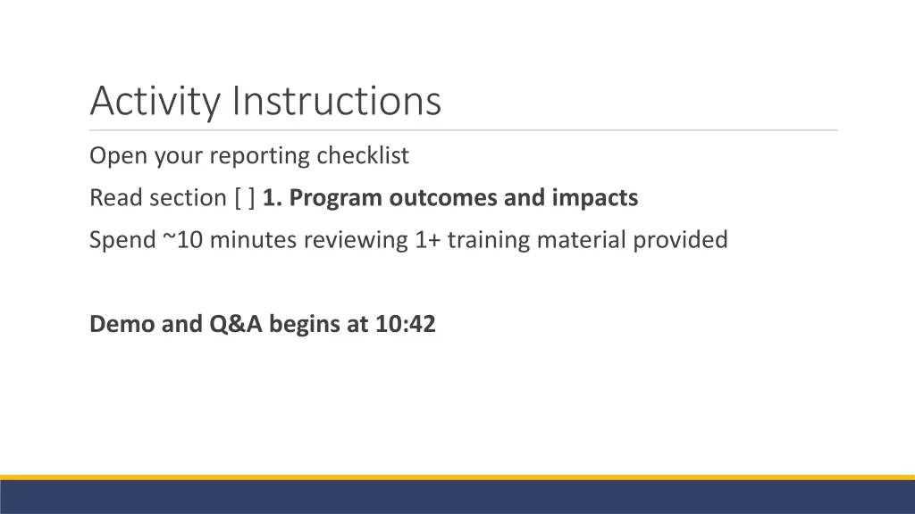 activity instructions