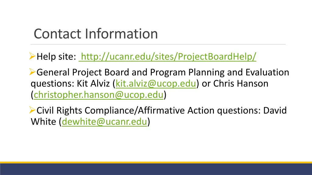 contact information