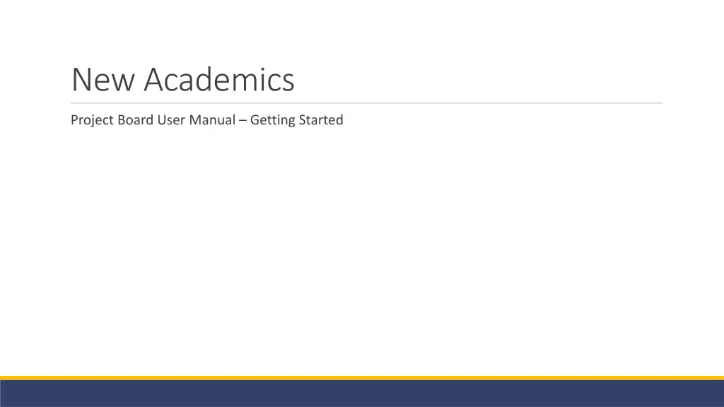 new academics