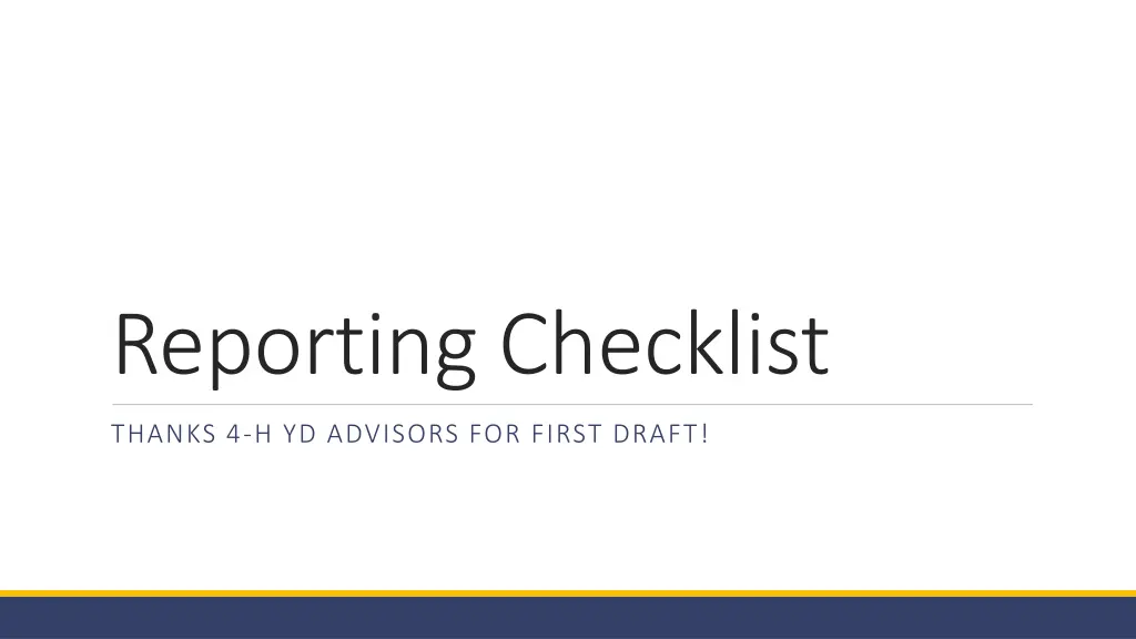 reporting checklist