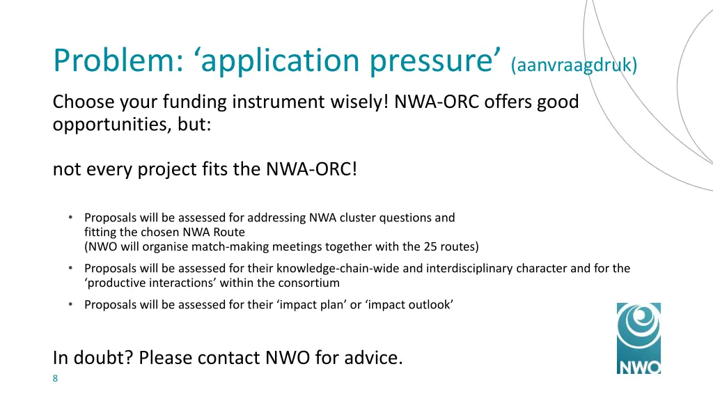 problem application pressure aanvraagdruk