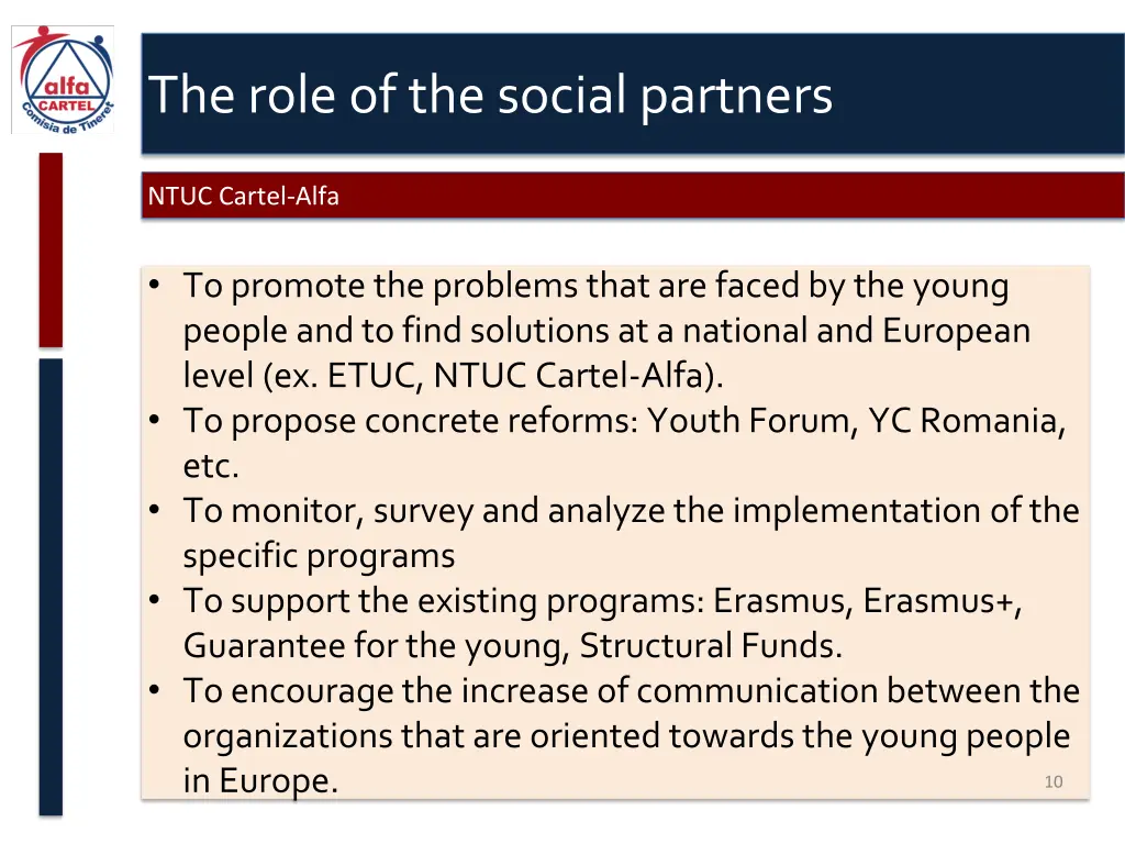 the role of the social partners 1
