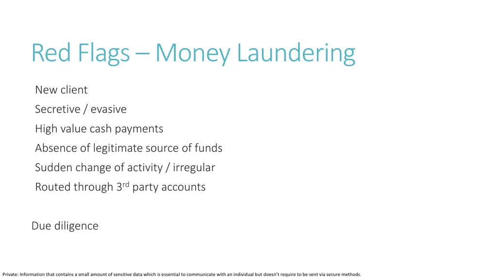 red flags money laundering
